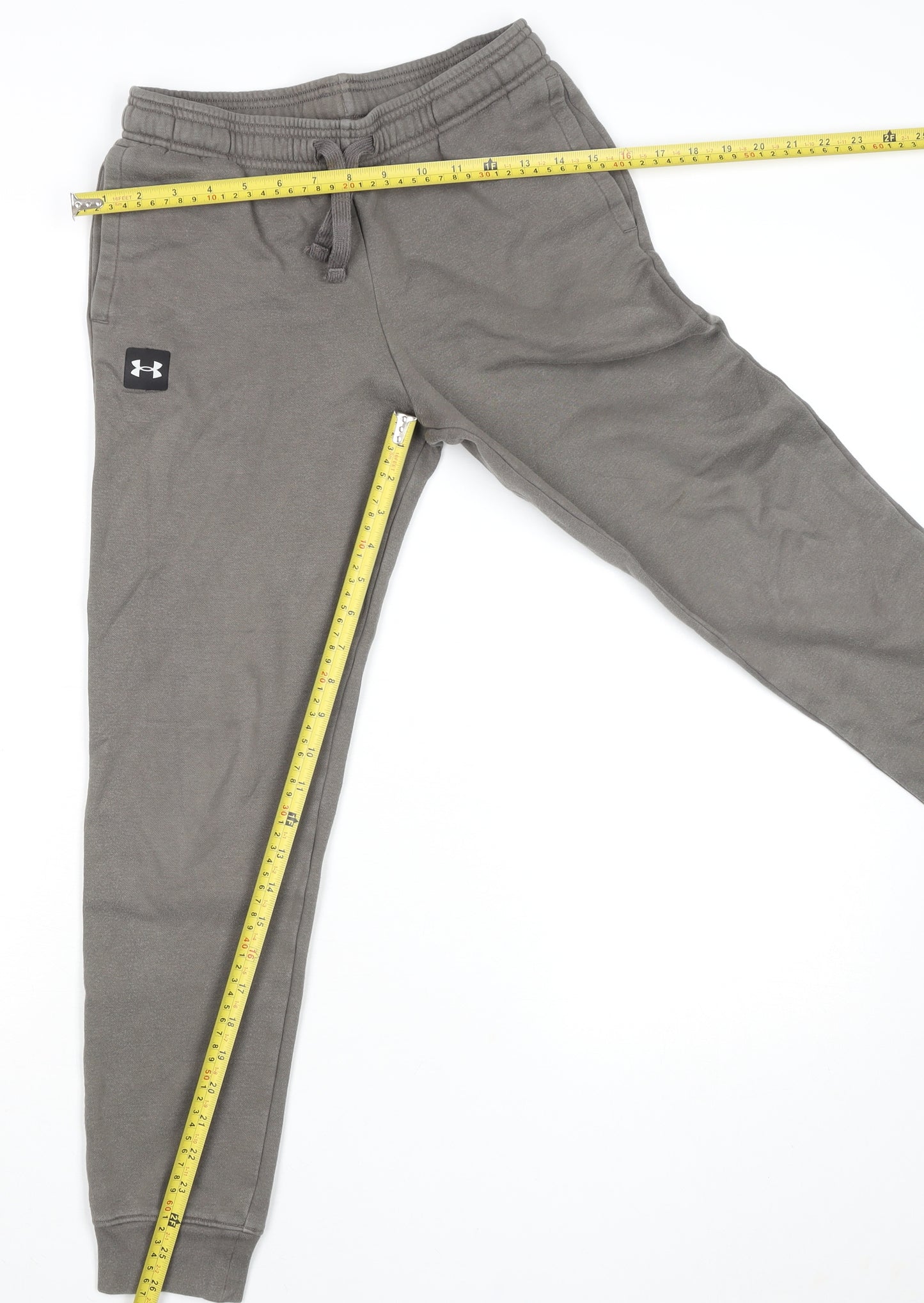 Under Armour Boys Grey L Jogger Sweatpants Cotton Blend Activewear