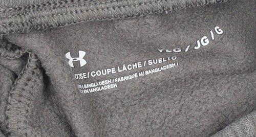 Under Armour Boys Grey L Jogger Sweatpants Cotton Blend Activewear