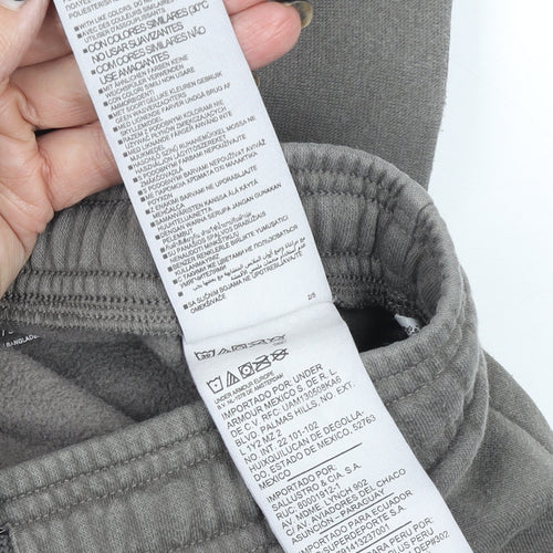 Under Armour Boys Grey L Jogger Sweatpants Cotton Blend Activewear