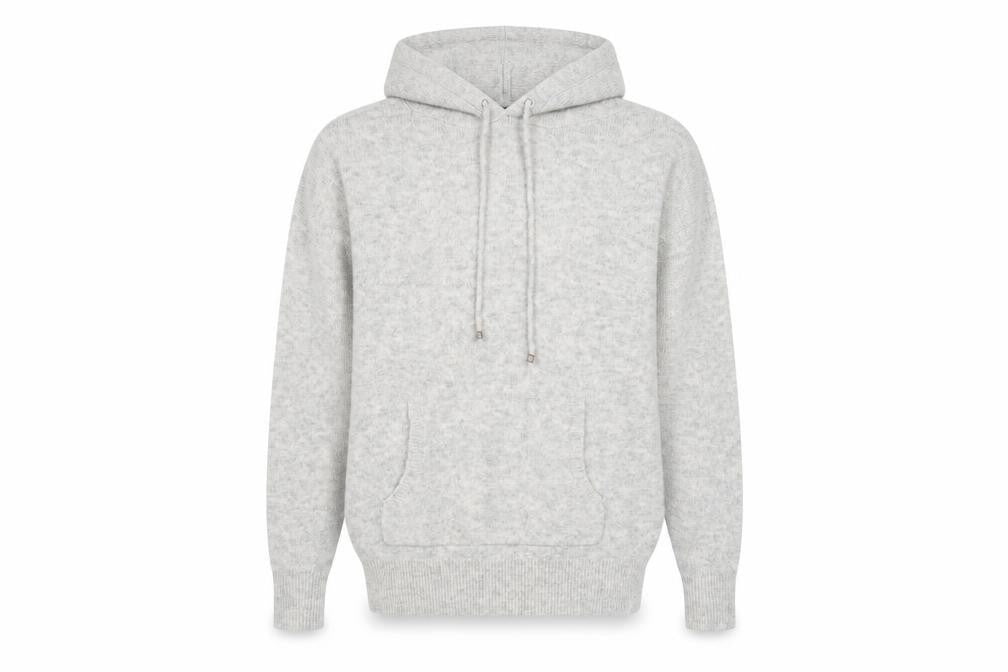 Front view of Dunnes Women’s Grey Acrylic Blend Hoodie Medium Casual Pullover