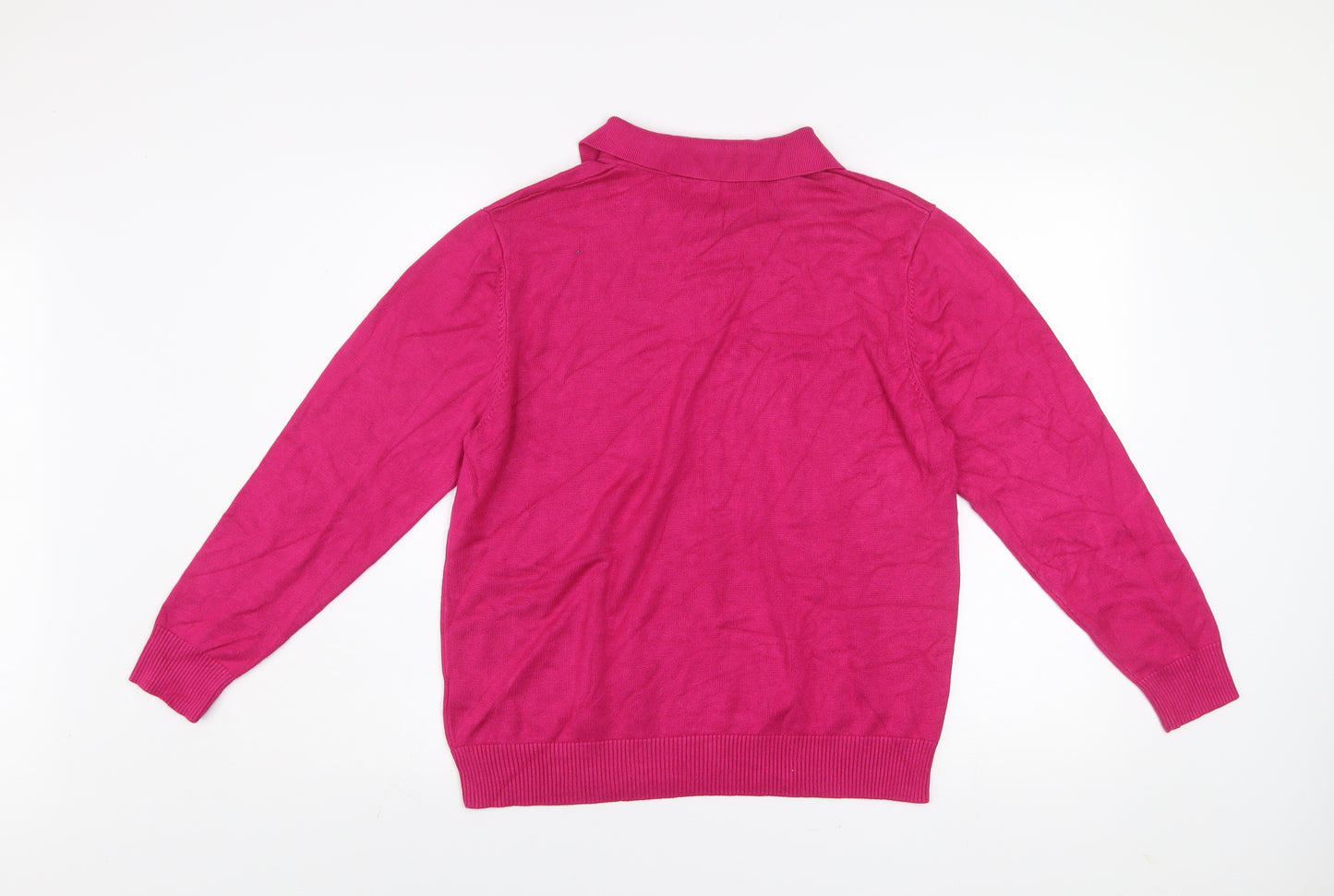 Castle of Ireland Womens Pink Collared Beaded Pullover Jumper Size 18
