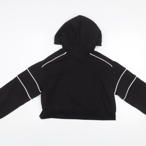 H&M Divided Women's Black 1/2 Zip Hoodie Size S Cotton Blend