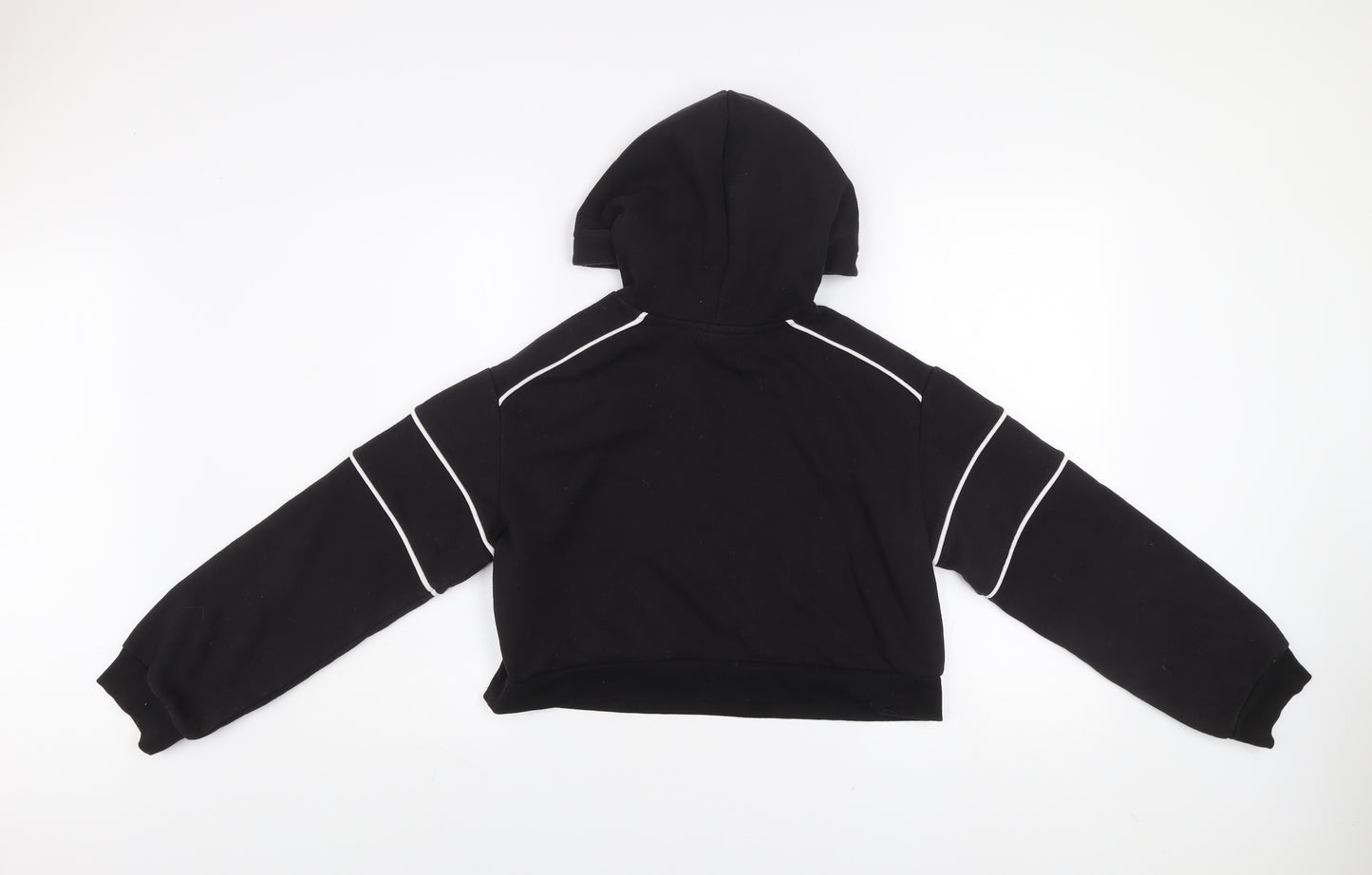 H&M Divided Women's Black 1/2 Zip Hoodie Size S Cotton Blend