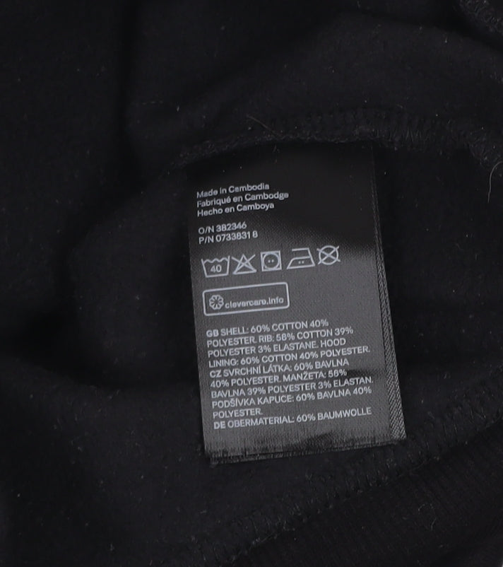 H&M Divided Women's Black 1/2 Zip Hoodie Size S Cotton Blend