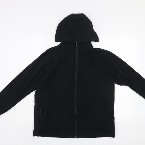 H&M Men's Black Regular Fit Full Zip Hooded Activewear Jacket Size L