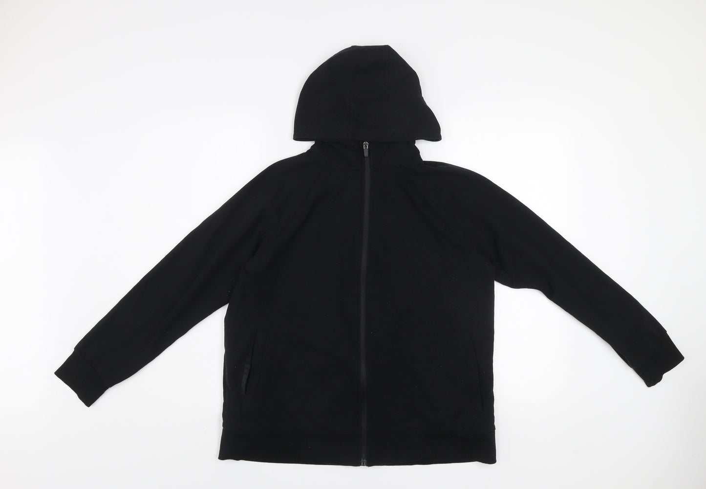 H&M Men's Black Regular Fit Full Zip Hooded Activewear Jacket Size L