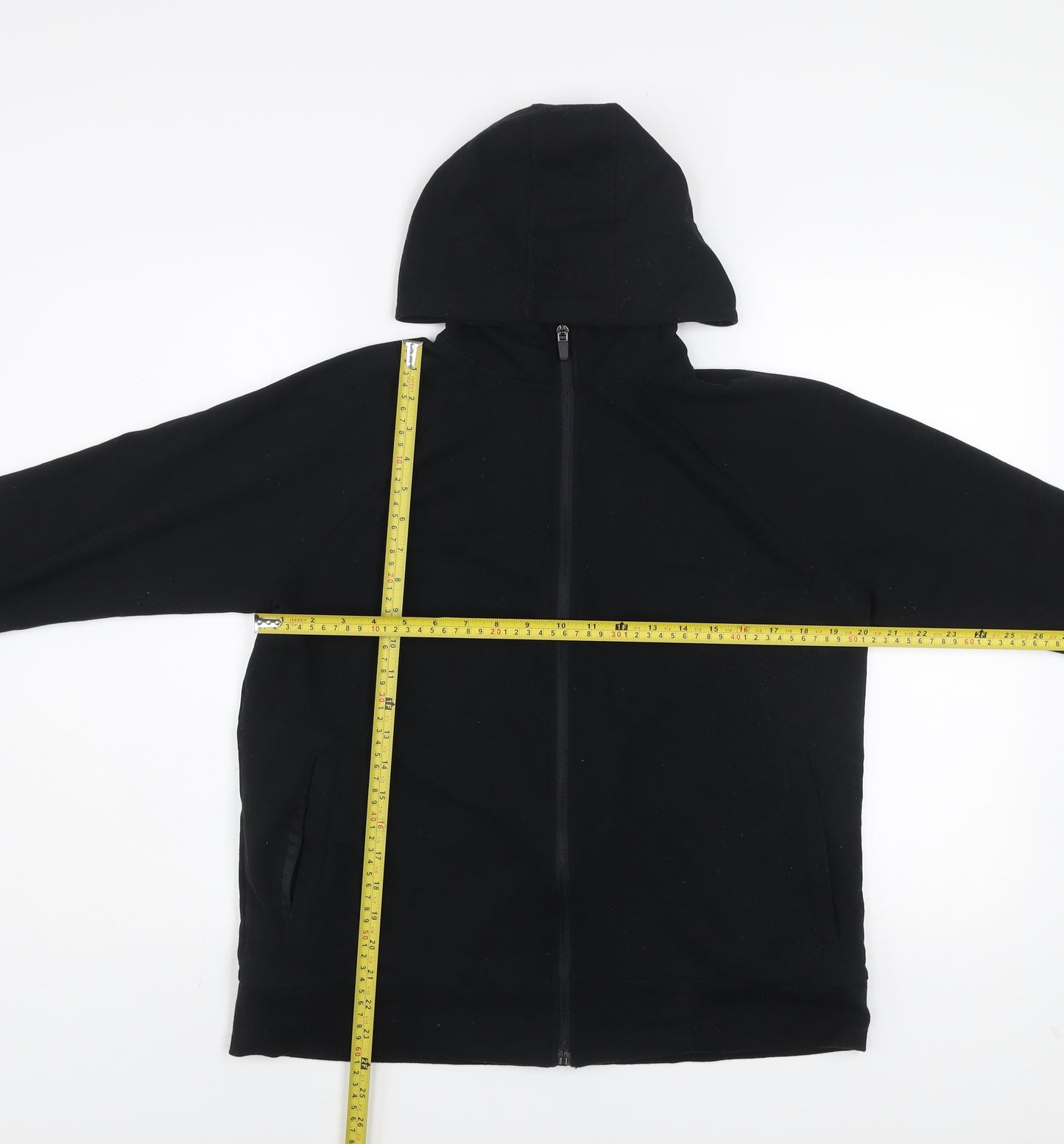 H&M Men's Black Regular Fit Full Zip Hooded Activewear Jacket Size L