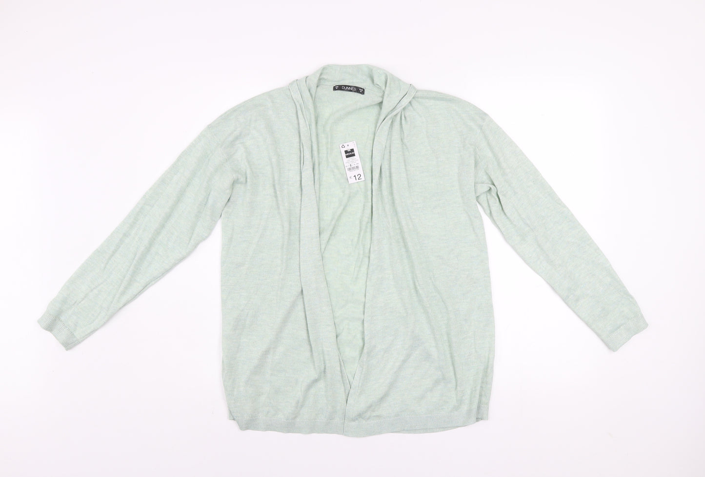 Dunnes Women’s Light Green Knit Long Sleeve Open Cardigan Size 12