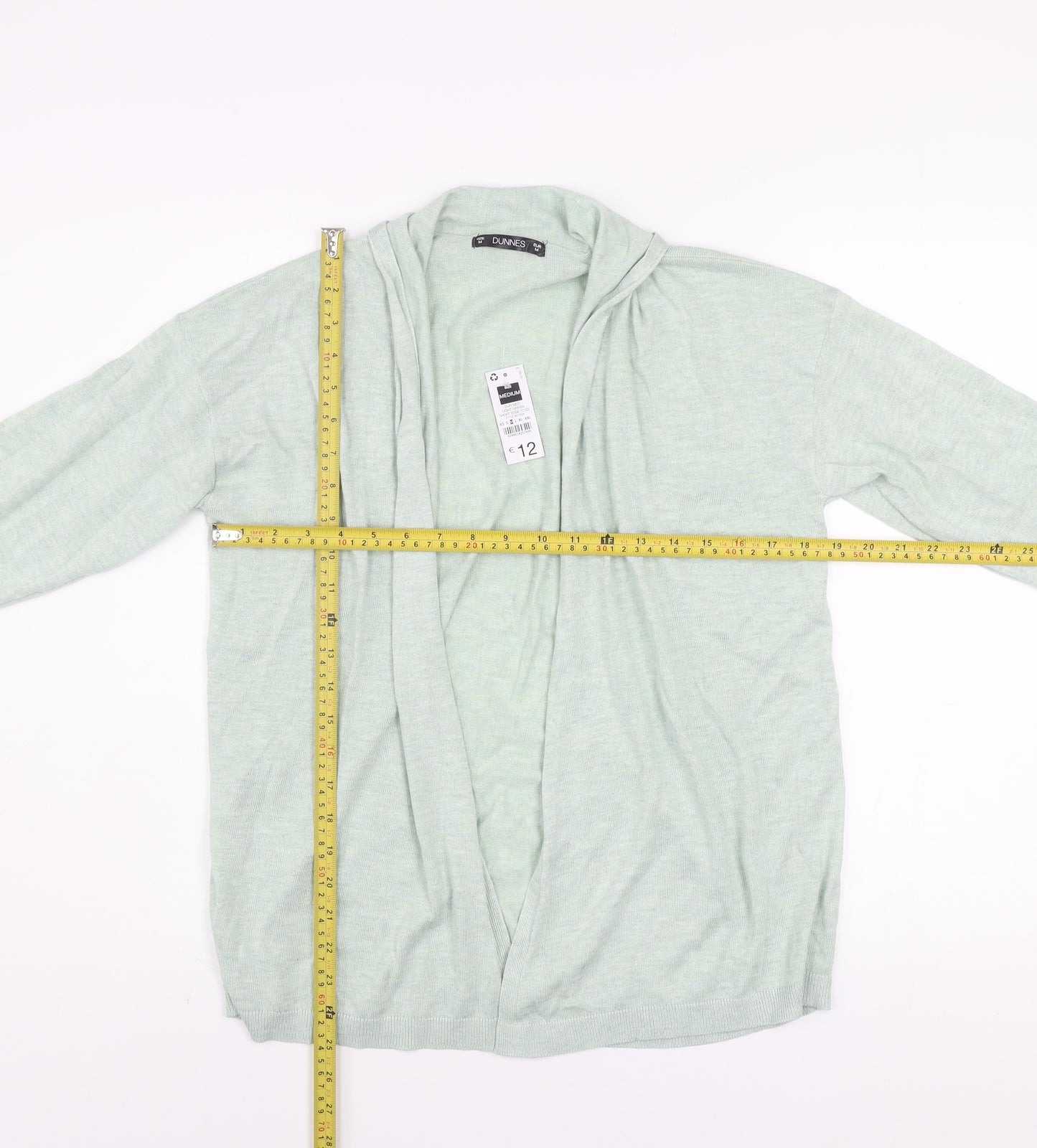 Dunnes Women’s Light Green Knit Long Sleeve Open Cardigan Size 12