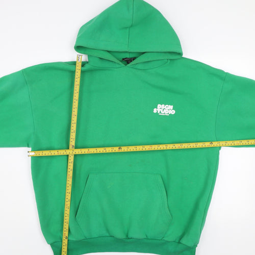 Boohoo Women’s Green Pullover Hoodie Medium Cotton Blend