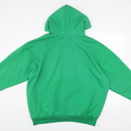 Boohoo Women’s Green Pullover Hoodie Medium Cotton Blend