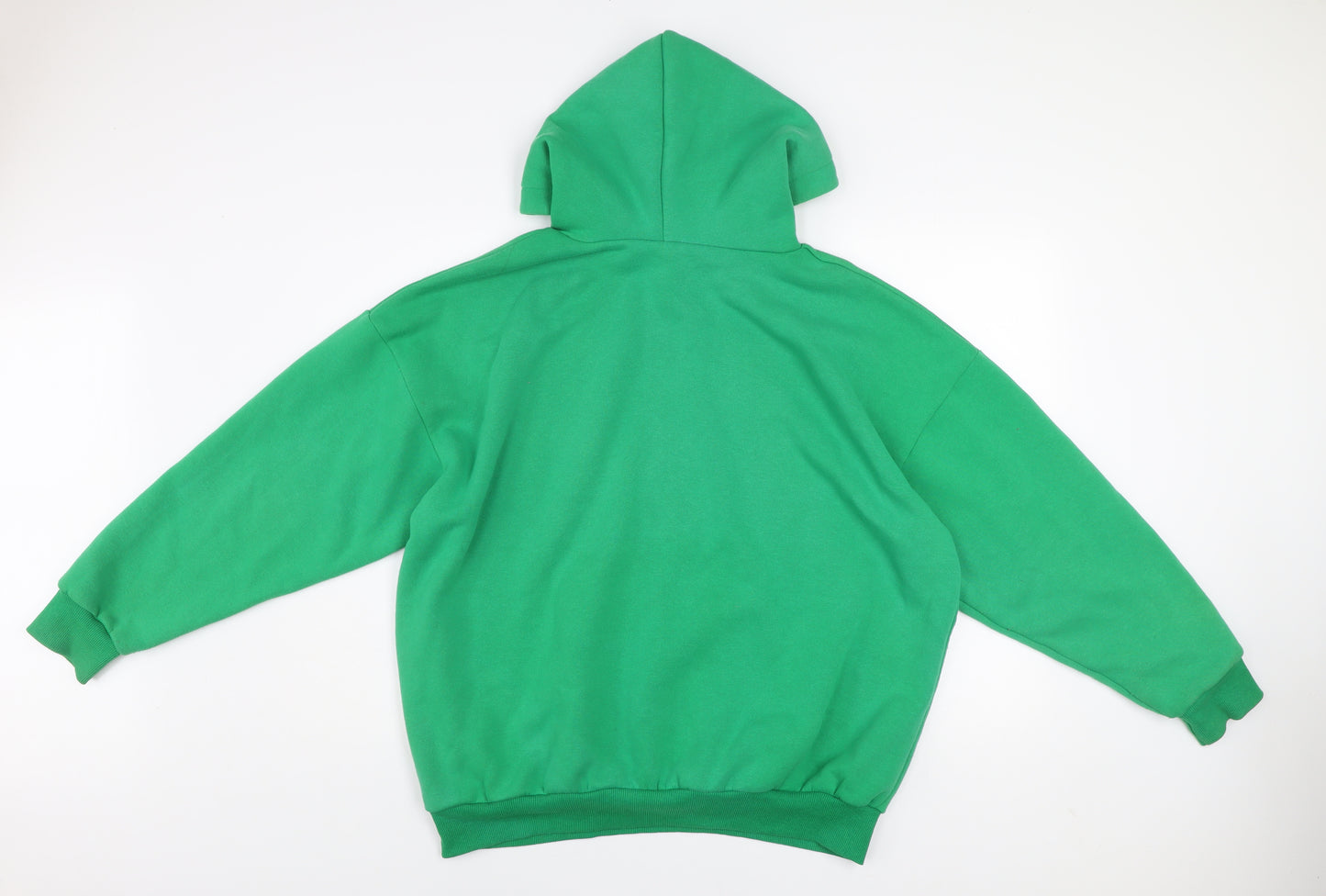 Boohoo Women’s Green Pullover Hoodie Medium Cotton Blend