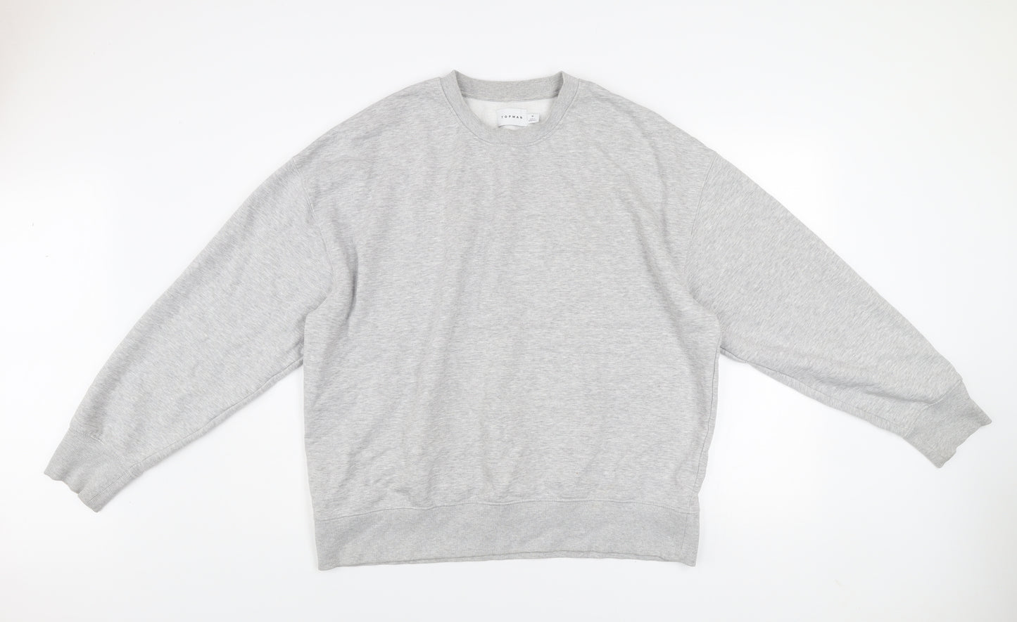 Topman Men's Grey Crew Neck Pullover Sweatshirt Size M Regular Fit