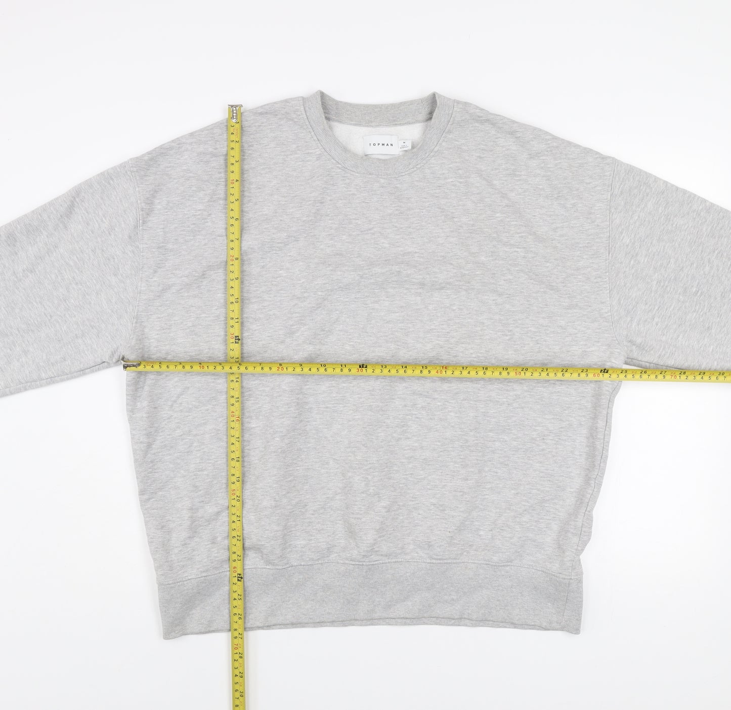 Topman Men's Grey Crew Neck Pullover Sweatshirt Size M Regular Fit