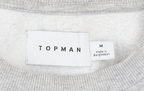 Topman Men's Grey Crew Neck Pullover Sweatshirt Size M Regular Fit