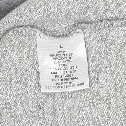 Pink Rose Women's Grey Tie Front Pullover Sweatshirt Size L