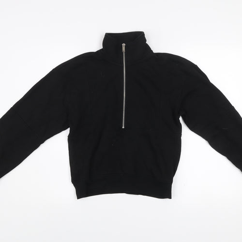 H&M Divided Women’s Black 1/2 Zip High Neck Pullover Sweatshirt XXS