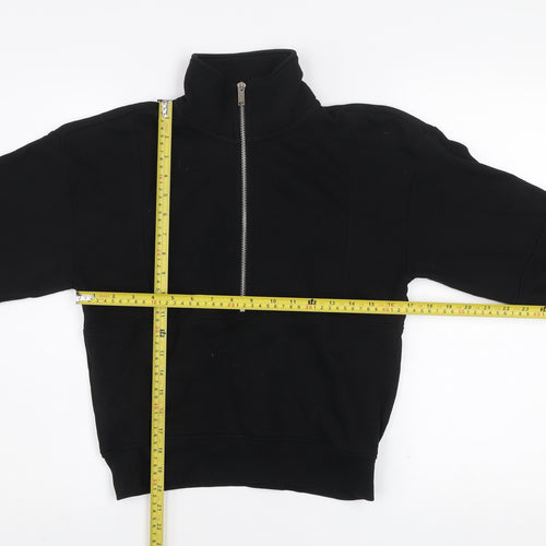 H&M Divided Women’s Black 1/2 Zip High Neck Pullover Sweatshirt XXS
