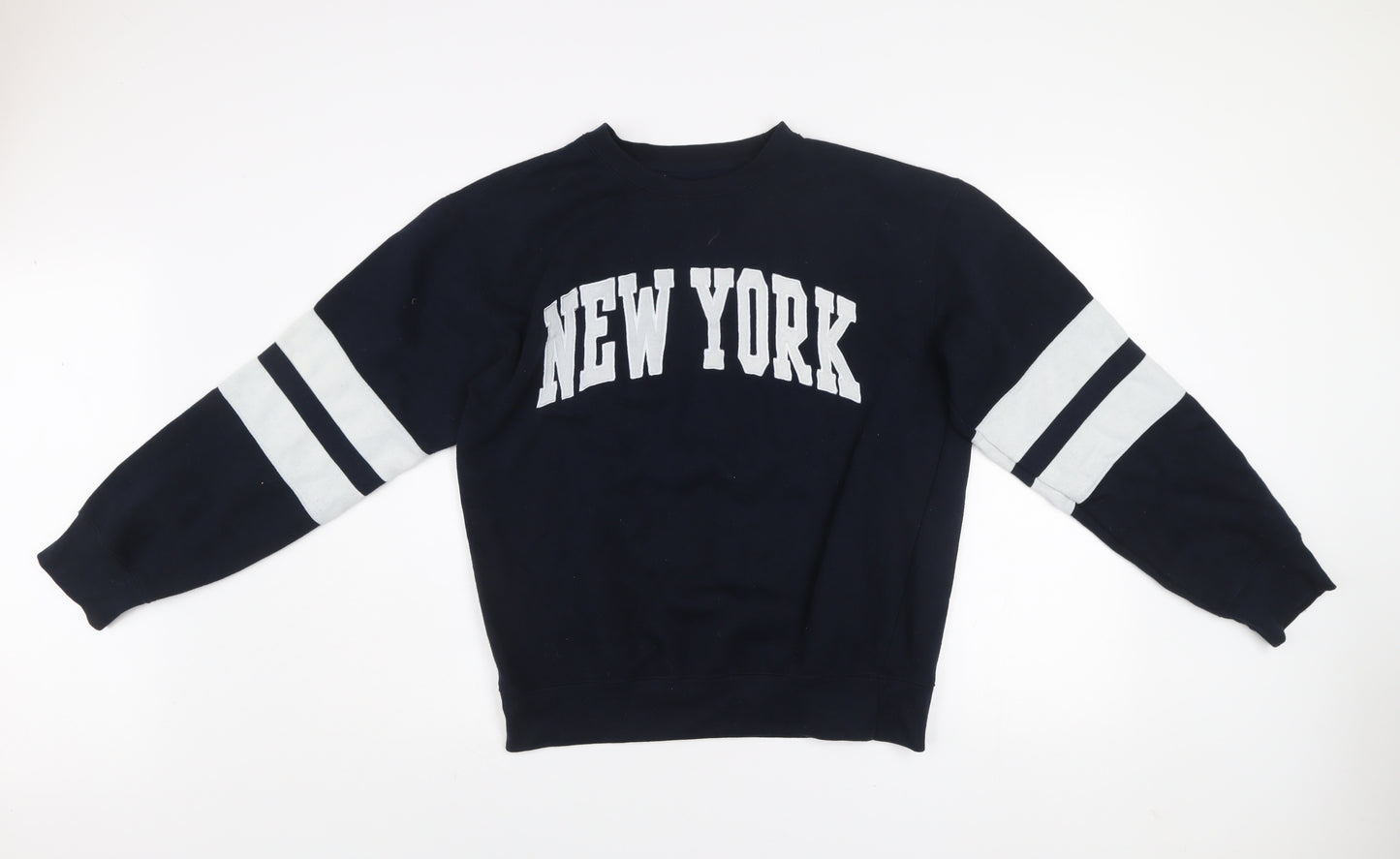 New York Popular Women's Navy Blue Pullover Sweatshirt Size L