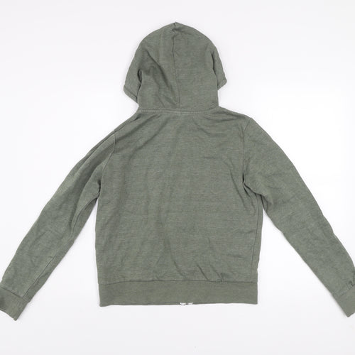 H&M Women’s Green Basic Zip Hoodie Jacket Size S Cotton Blend
