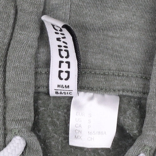 H&M Women’s Green Basic Zip Hoodie Jacket Size S Cotton Blend