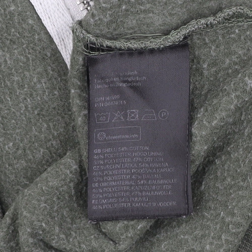 H&M Women’s Green Basic Zip Hoodie Jacket Size S Cotton Blend
