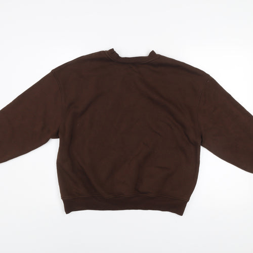Dunnes Women’s Brown Pullover Sweatshirt Medium Modern Atelier Print
