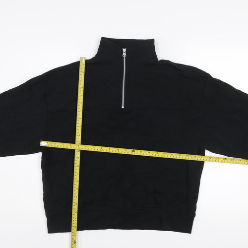 ASOS Design Women's Black 1/2 Zip Cotton Sweatshirt UK 10