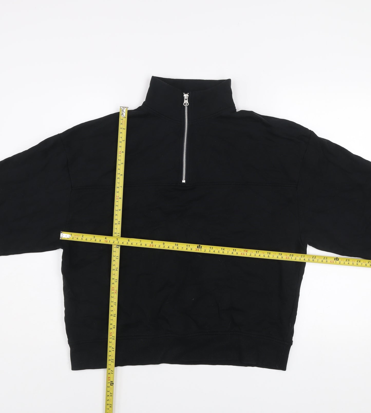ASOS Design Women's Black 1/2 Zip Cotton Sweatshirt UK 10