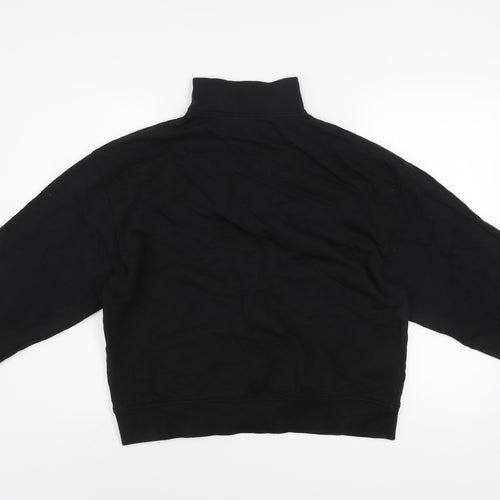 ASOS Design Women's Black 1/2 Zip Cotton Sweatshirt UK 10