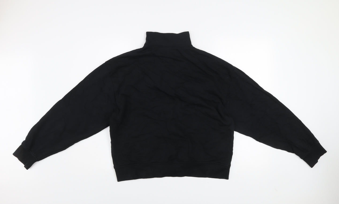 ASOS Design Women's Black 1/2 Zip Cotton Sweatshirt UK 10