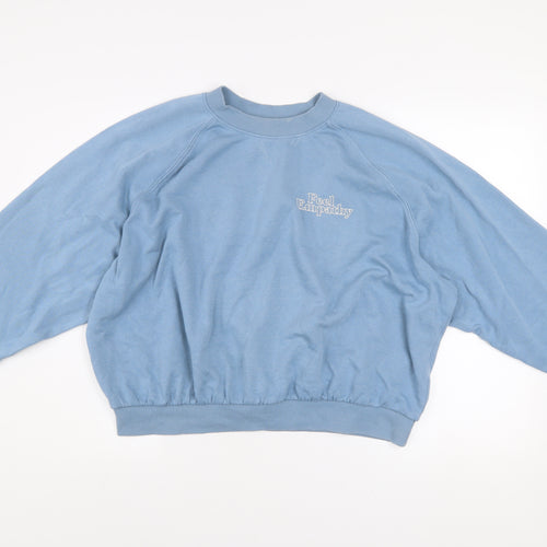 H&M Divided Women Blue XL Pullover Sweatshirt Feel Empathy