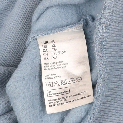 H&M Divided Women Blue XL Pullover Sweatshirt Feel Empathy