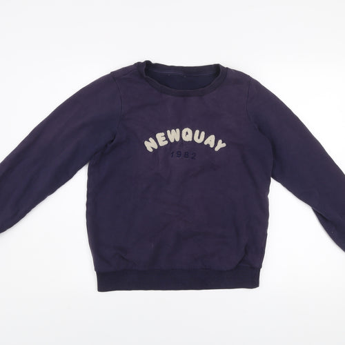 Next Women Navy Blue Newquay 1982 Pullover Sweatshirt XS Cotton Blend