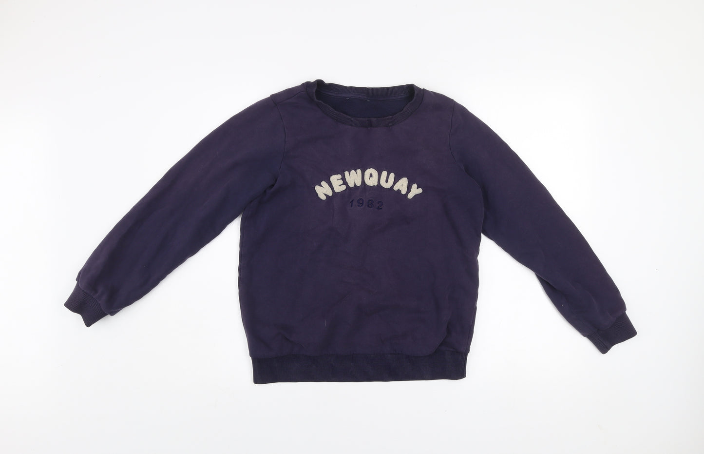 Next Women Navy Blue Newquay 1982 Pullover Sweatshirt XS Cotton Blend