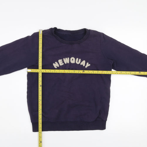 Next Women Navy Blue Newquay 1982 Pullover Sweatshirt XS Cotton Blend