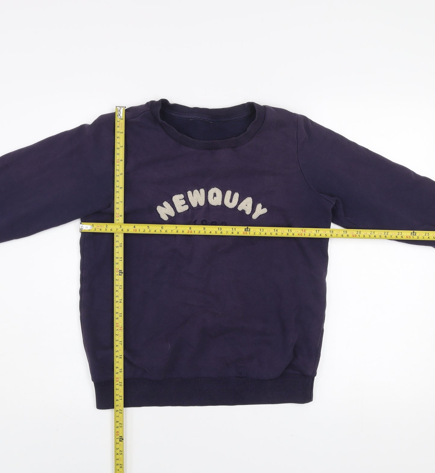Next Women Navy Blue Newquay 1982 Pullover Sweatshirt XS Cotton Blend