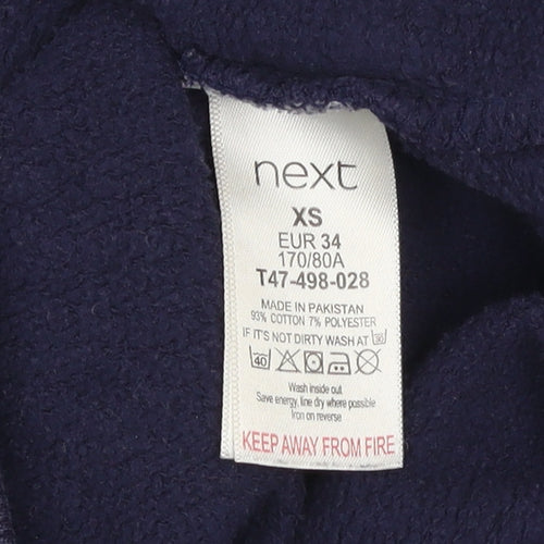 Next Women Navy Blue Newquay 1982 Pullover Sweatshirt XS Cotton Blend