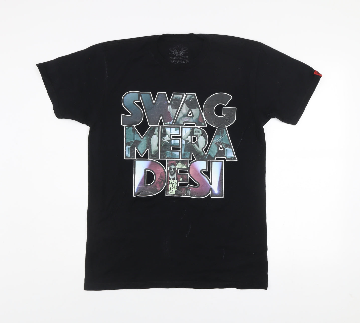Soulstar Men's Black SWAG MERA DESI Graphic Print T-Shirt Medium