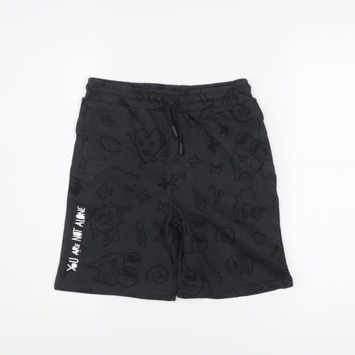 Marks and Spencer Boys Black Athletic Shorts 8-9 Years The Doodle Boy