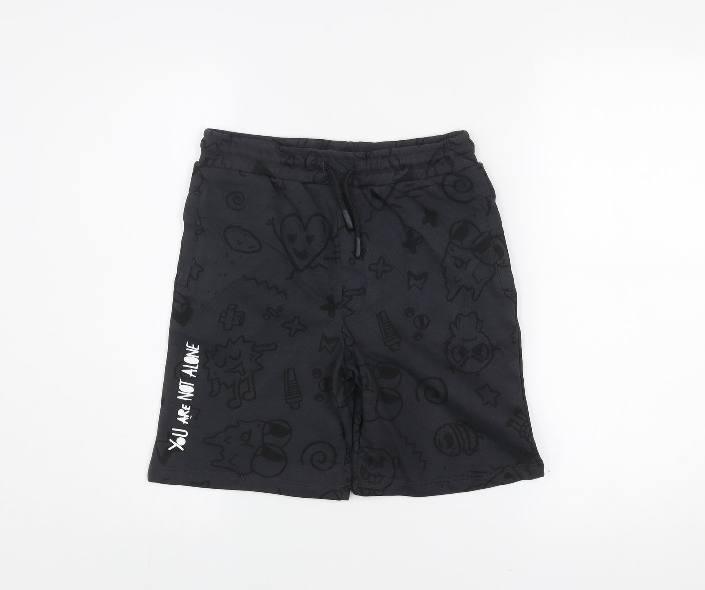 Marks and Spencer Boys Black Athletic Shorts 8-9 Years The Doodle Boy