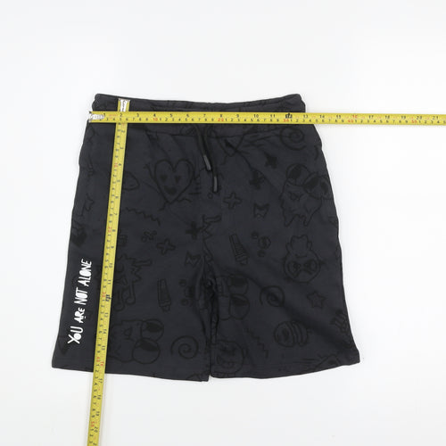 Marks and Spencer Boys Black Athletic Shorts 8-9 Years The Doodle Boy