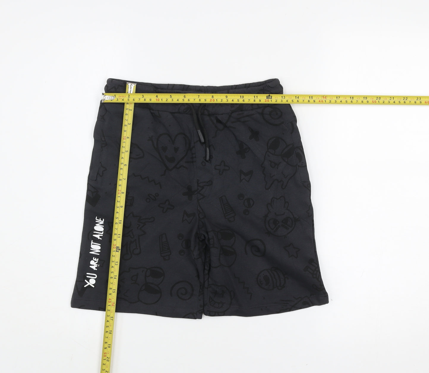 Marks and Spencer Boys Black Athletic Shorts 8-9 Years The Doodle Boy
