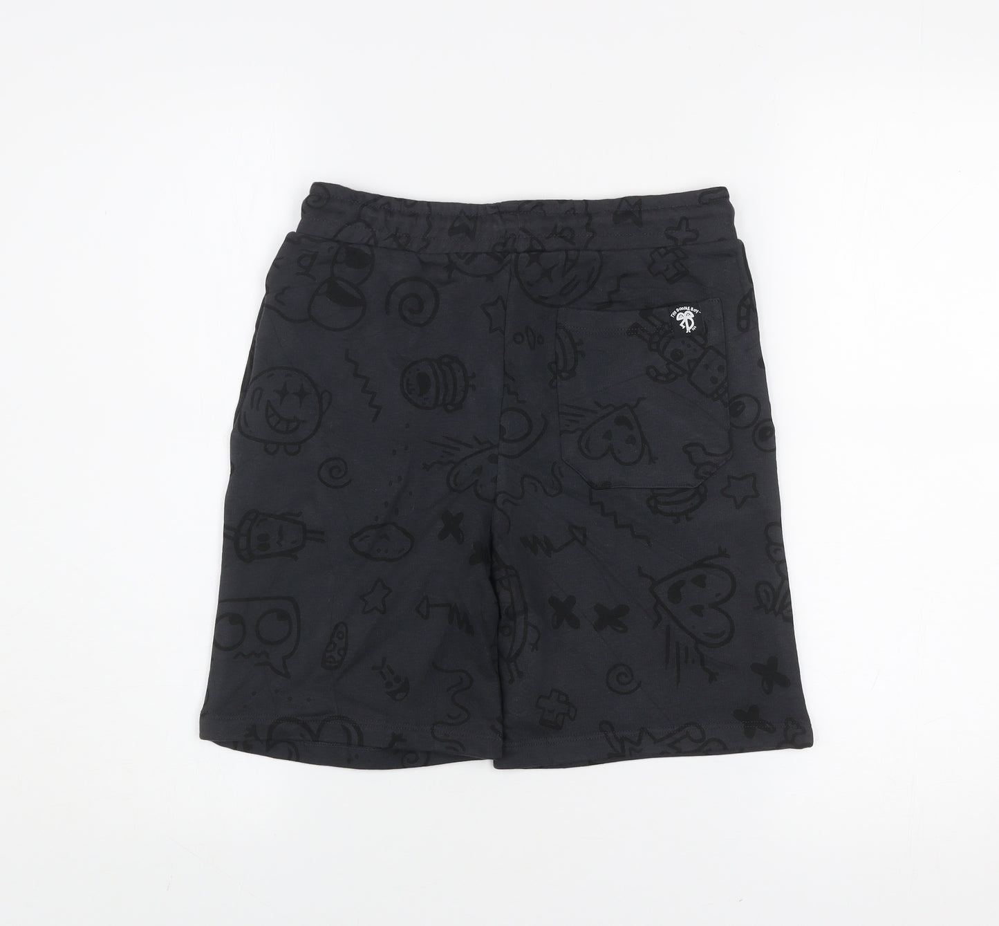 Marks and Spencer Boys Black Athletic Shorts 8-9 Years The Doodle Boy