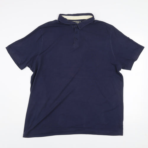 Goodsouls Men's Blue Cotton Polo Shirt Size XL Short Sleeve