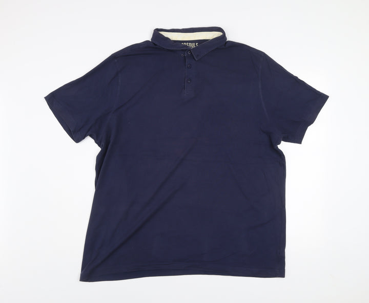Goodsouls Men's Blue Cotton Polo Shirt Size XL Short Sleeve
