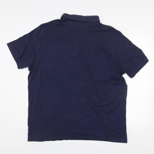 Goodsouls Men's Blue Cotton Polo Shirt Size XL Short Sleeve