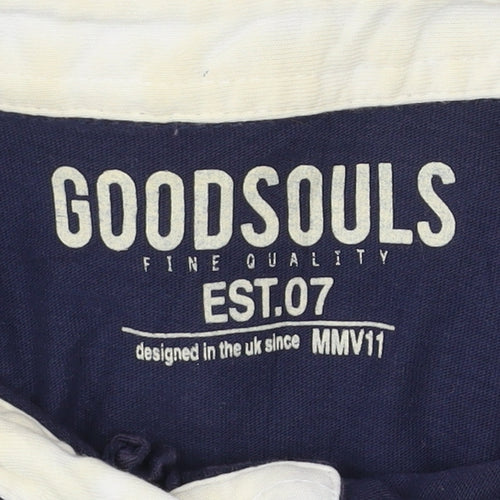 Goodsouls Men's Blue Cotton Polo Shirt Size XL Short Sleeve