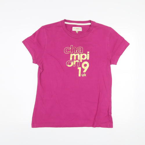 Champion Womens Pink Crew Neck Cotton T-Shirt Size 10