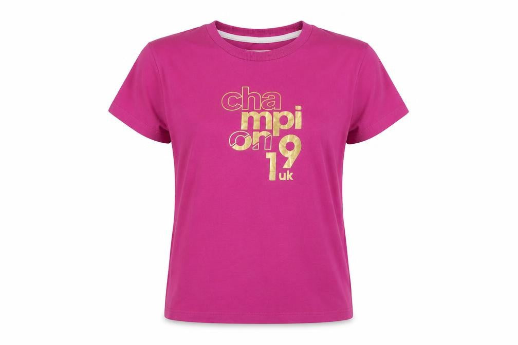 Champion Womens Pink Crew Neck Cotton T-Shirt Size 10